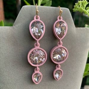 Large Crystal Pink Statement Earrings